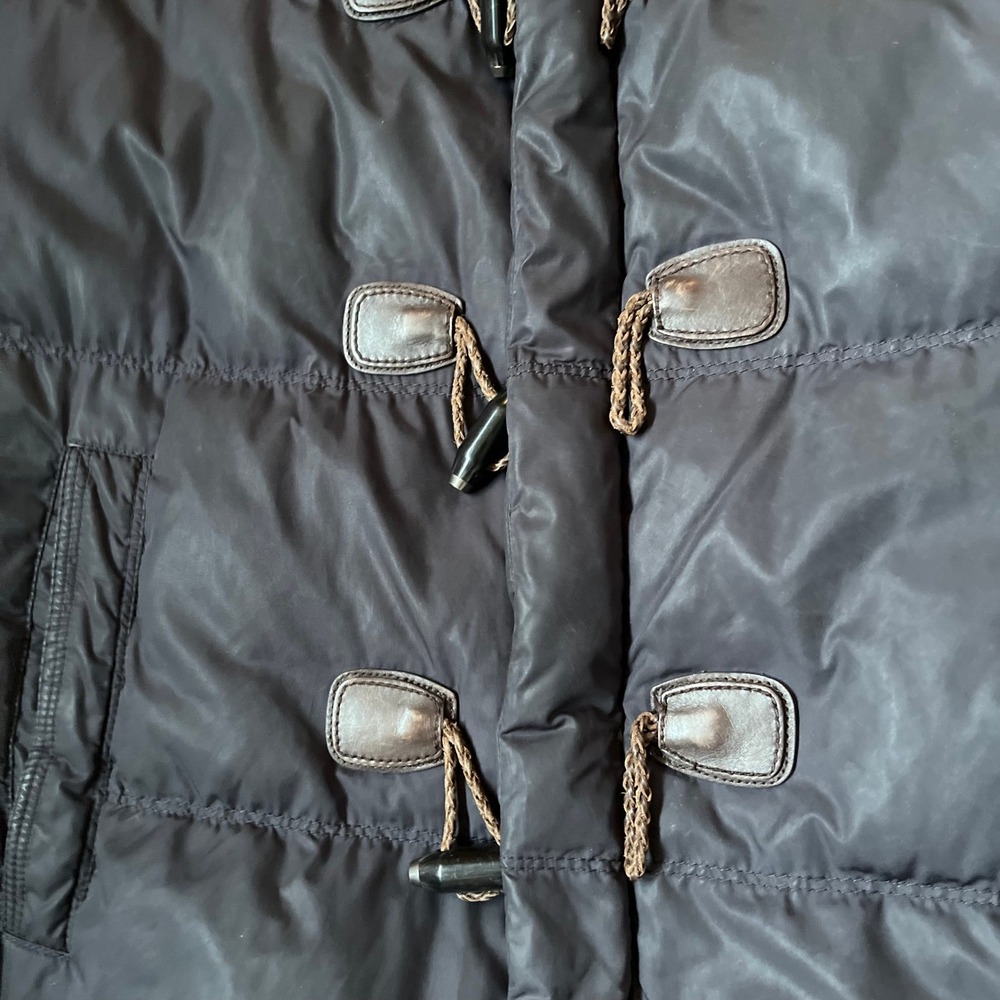BOSS Hugo Boss Mens Navy Blue Mixed Media Toggle Puffer Jacket Coat Size M - Picture 2 of 9